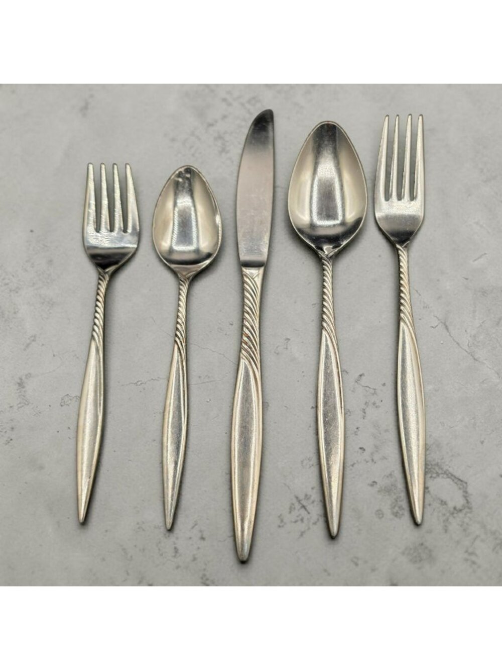 Orleans Silver Stainless Flatware 5-Piece Set Japan 1960s